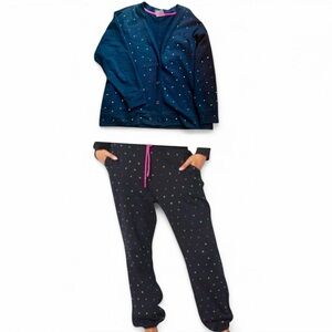 Terez Black Sweatshirt and Sweat with Colorful Crystal Embellishments Size M
